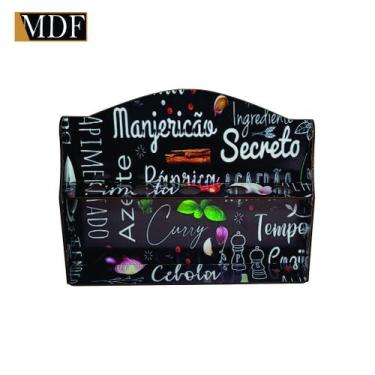 Imagem de Porta Tempero para 5 Tubetes Tags Temperos 29x4,5x23 Mdf Madeira Adesi