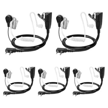 Imagem de Akoree Pacote com 5 fones de ouvido AVPH3 Walkie Talkie Fone de ouvido de vigilância com fone de ouvido VOX PTT com microfone para Midland GTX 1000 lxt 600 lxt600pa t71vp3 lxt500pa lxt600vp4 Fone de