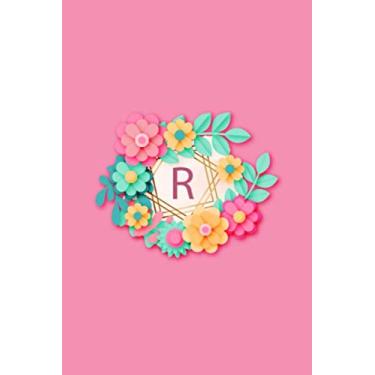 Imagem de R: Cute Initial Monogram Letter R Notebook. Pretty Personalized Medium Lined Journal & Diary for Writing & Note.