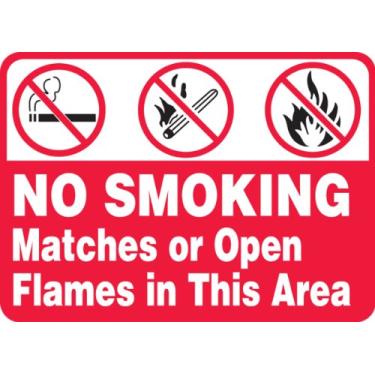 Imagem de Accuform Placa de segurança "No Smoking Matches Or Open Flames in This Area", Aluma-Lite™, 25 x 35 cm (MSMG505XL)