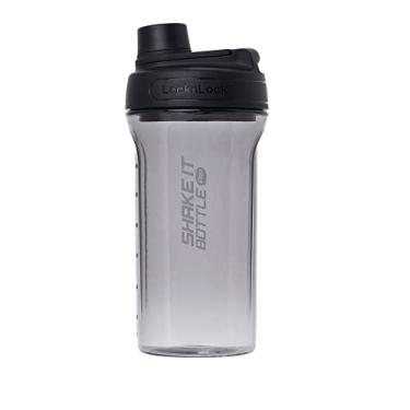 Imagem de LocknLock Shake It Bottle Pro com alça, agitador de proteína para viagens/fitness/esportes para shakes/smoothies, livre de BPA, plástico Tritan, 800 ml, preto