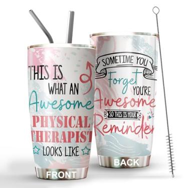 Imagem de MEDROC Copo de aço inoxidável para fisioterapeuta, 590 ml, presentes engraçados de fisioterapeuta a granel para aniversário, Natal, presentes da semana de fisioterapia para mulheres e homens, xícara de café fisioterapeuta
