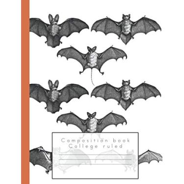 Imagem de Composition book: College ruled lined paper education composition notebook for the mythical arts lover - school and college students and teachers - Black and white bat line art cover design