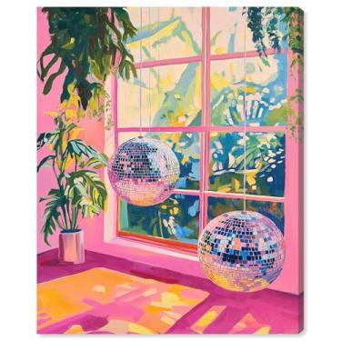 Imagem de Art Remedy Impressão de arte moderna em tela neon Sundown, envolvida em galeria, 61 cm x 76 cm