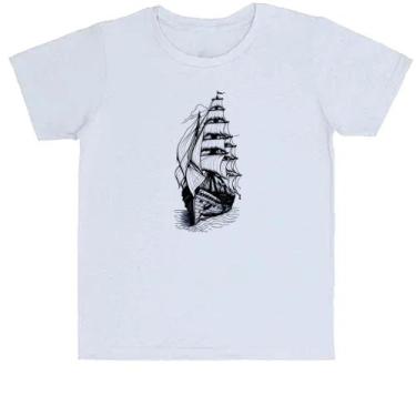 Imagem de Camiseta Infantil Caravela desenhada a lapis - Alearts, 2
