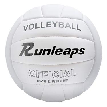 Imagem de Bola de vôlei Runleaps, à prova d'água, para uso interno, ao ar livre, vôlei, para praia, jogos, academia, treinamento (tamanho oficial 5)