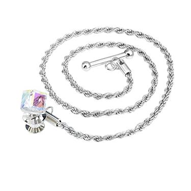 Imagem de YYBONNIE Corrente de lapela para homens broche com corrente pendurada fantasia terno camisa smoking colar pino lapela acessórios masculinos, Latão Metal Aço inoxidável, Cristal