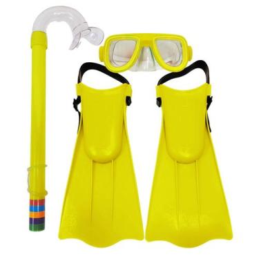 Imagem de Kit Para Mergulho Completo Infantil Com Máscara Snorkel E Pé De Pato P