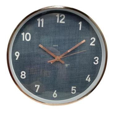 Imagem de Relógio De Parede Decorativo 30cm Silencioso Grande - Tesla Store, Ros