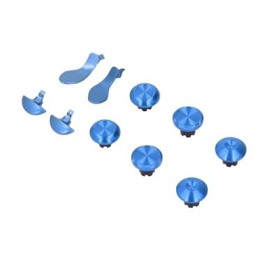 Imagem de Conjunto de Componentes de Joystick, Conjunto de Remo de Joystick de Aço Inoxidável, 4 Pás de Aparência Elegante para Controlador Sem Fio de Borda (Azul)