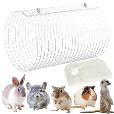Imagem de Túnel de metal de coelho com tapete de algodão resistente túnel de ferro brinquedo respirável esconderijo de hamster para coelho esconderijo de porquinho da índia chinchila adequado para todas as