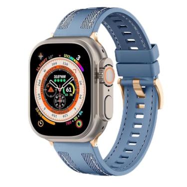 Imagem de FAGWIG Pulseira esportiva trançada de nylon de silicone compatível com Apple Watch séries 10, 9, 8, 7, 6, 5, 4, 3, 2 e 1, Ultra, 2 mulheres, para Apple Watch de 49 mm, 46 mm, 45 mm, 44 mm, 42 mm, 41