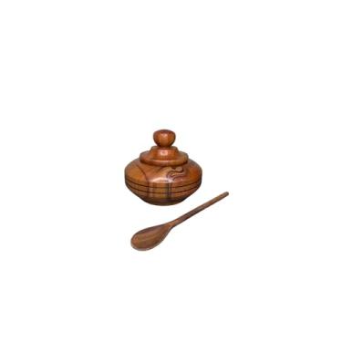 Imagem de Farinheira Rústica Artesanal em Madeira com Colher Porta Farinha