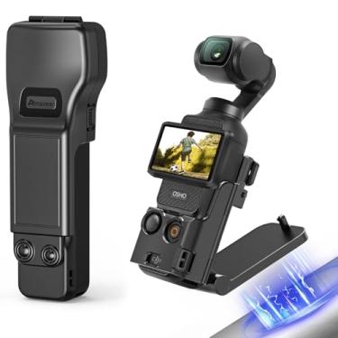 Imagem de AMAZEAR Combo de suporte magnético e lente cardan protetora para DJI Osmo Pocket 3 / Xtra Muse Gimbal Vlogging acessórios para câmera, suporte de estojo de sucção de ímã super forte, preto