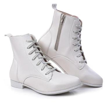 Imagem de Bota Casual Feminino Cano Curto Zíper Cadarço Bico Fino Elegante Salto
