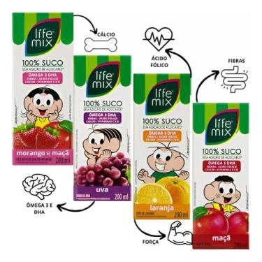 Imagem de Suco Integral S/açucar S/conservantes Turma Da Mônica C/12 - Life Mix