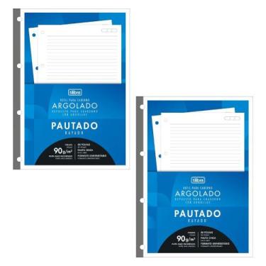 Imagem de Kit 02 Refil Tiliflex Para Caderno Argolado Fichário Universitário 80 