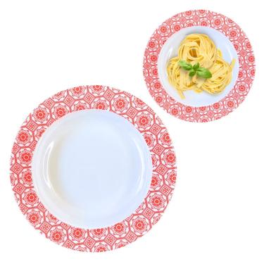 Imagem de Prato Fundo Melamina 25cm Vermelho para Buffet Restaurantes