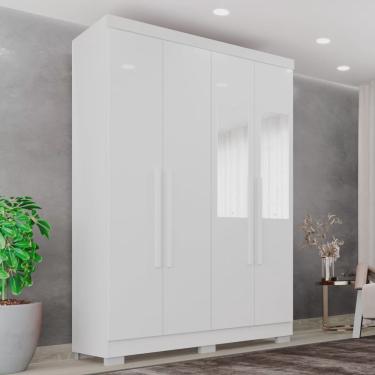 Imagem de Guarda-roupa Casal com Espelho 4 Portas 2 Gavetas França