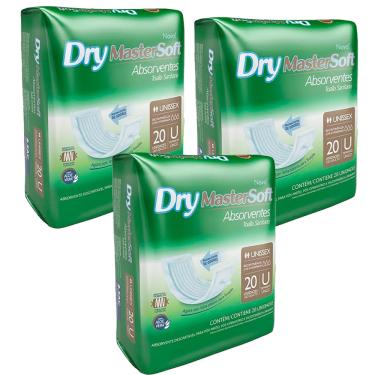 Imagem de Kit 3 unidades - Absorvente Geriátrico Dry Mastersoft Econômico 20 Unidades