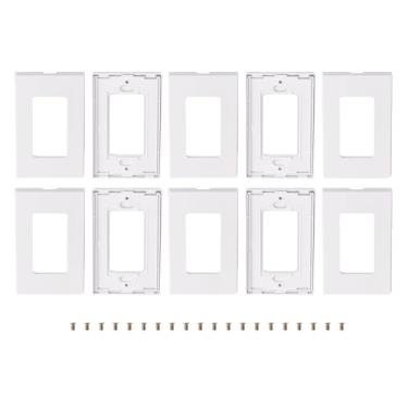 Imagem de Ciuouient 10 peças 80301-SW placa de parede/placa de parede sem parafuso compatível com 1 gangue Decora Plus Wallplate Screwless Snap-On Mount (pacote com 10 unidades, com parafusos de base de