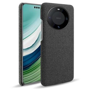 Imagem de Capa para Huawei Mate 60 Pro+,Capa desenhada em lona,Case Protetora Ultrafina com Empunhadura Macia,Design em Tecido Antichoque e Antiarranhões-Black