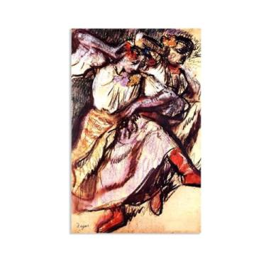 Imagem de SDYJ6GSW Edgar Degas Prints Two Russian Dancers Giclee Canvas Art Print Impressionism Wall Art Ballerina Poster Vintage Edgar Degas Decoração de parede 65x40cm (66.0x40.6 cm) Moldura interna