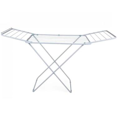 Imagem de Varal de chão com e sem abas Slim Arame de chão Varal para roupas - ESCOLHA O MODELO E TAMANHO(COM ABAS MÉDIO BRANCO)