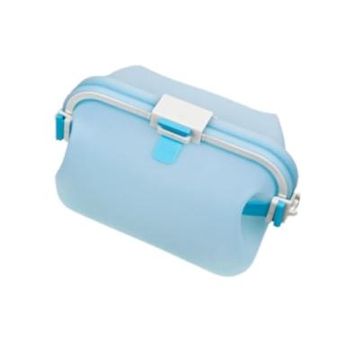 Imagem de IEUDNS Silicone Lunch Bow Box Storage Recipiente de Microondas Bolsa de Viagem Bolsa de Maquiagem Bolsa de Maquiagem para Escolar, Azul