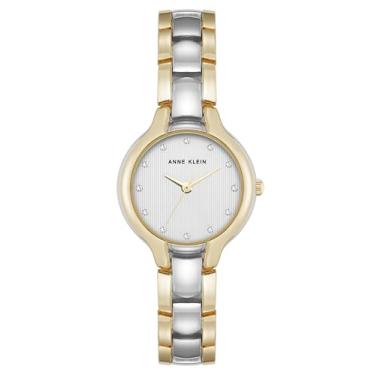 Imagem de Anne Klein Relógio feminino premium com detalhes de cristal, Prata