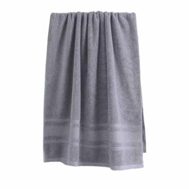 Imagem de JUSHZ Conjunto grande de toalhas de banho, toalhas de banho para adultos, toalha de banho para casa de banho, algodão felpudo absorvente, macio e confortável, 32 fios (cinzento, 140 x 70 cm)