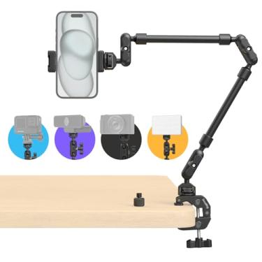 Imagem de Braço Mágico SMALLRIG com Grampo, Adaptador de Rosca, Articulável, Suporte de telefone, Câmera, Luminária, Webcam, Microfone, para Criadores de Conteúdo, 56 cm