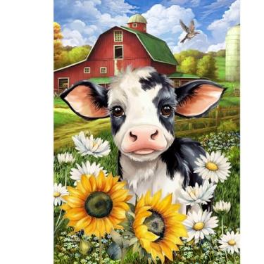 Imagem de Briarwood Lane Linda bandeira de jardim de vaca