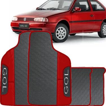 Imagem de Lindo jogo tapete 4 peças carro automotivo  na cor vermelho volkswagen