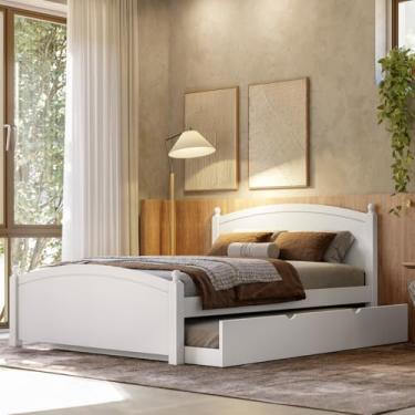 Imagem de Cama Casal De Madeira Com Auxiliar Casal Woodstore (Branco)