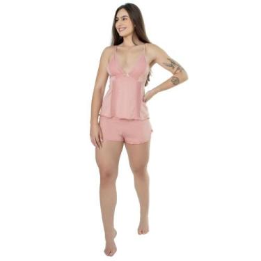 Imagem de Baby doll feminino sexy short doll com detalhe em renda pijama - ALTIE