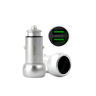 Imagem de Carregador Fonte Veicular USB 2 Saídas Porta Dupla com Cabo - ShopMix