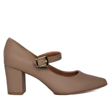 Imagem de Sapato Feminino Vizzano Scarpin Pelica Bico Fino Bege, Bege, 37