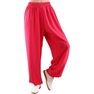 Imagem de Calças Masculinas De Tai Chi Confortáveis De Algodão E Linho Calças De Treinamento De Kung Fu De Artes Marciais Unissex Esportes Calças De Fitness Corredores De Ajuste Solto C, 002, 3XL