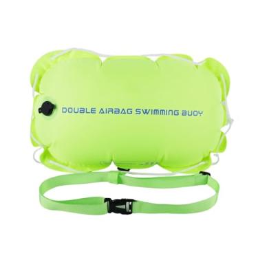Imagem de menolana Bóia de natação flutuação para nadadores de águas abertas com cintura compacta de 12 kg de bóia dupla dobrável para camping para camping, Verde