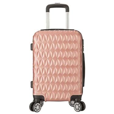 Imagem de Mala de Viagem Média Ac74 65x42x26 Em Abs C/ Rodinhas 360º Rosa Ouro -