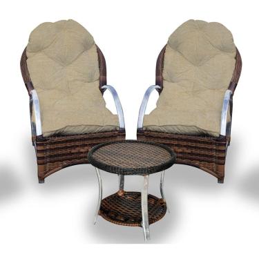 Imagem de Conjunto de Poltronas Fibra Sintética e 1 Mesa Centro