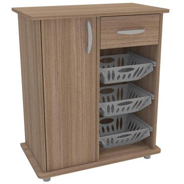 Imagem de Fruteira Facility Com 1 Gaveta 1 Porta E 3 Cestas Politorno Castanho