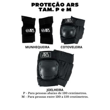Imagem de Kit de Proteção Adulto para patins e skate - profissional - ARS, M