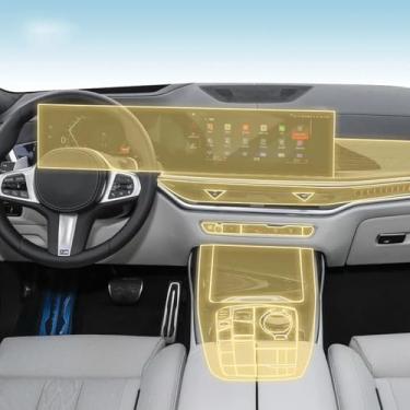 Imagem de LAVIYE Película de proteção de pintura PPF interior do carro console resistente a arranhões reparo filme TPU transparente, para BMW X5 X6 G65 G66 2024