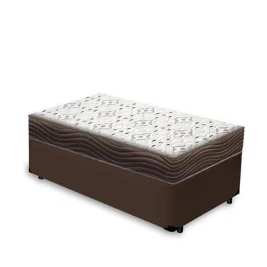 Imagem de Cama Base Box Solteiro Marrom Colchão ISO 150 D45 - Ortobom