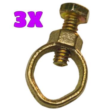 Imagem de Kit 3 Grampo de Aterramento Conector Terra para Haste de 1/2 até 5/8 S