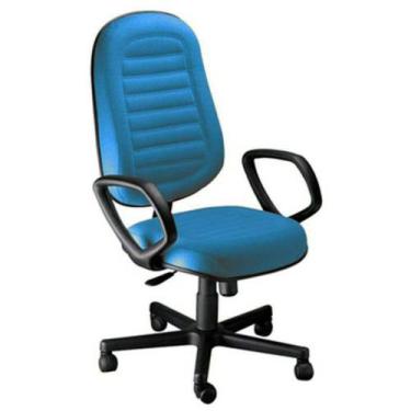 Imagem de Cadeira Presidente Gomada Com Braços Linha Blenda Azul - DESIGN OFFICE