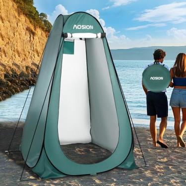 Imagem de AOSION Tenda de chuveiro de privacidade, trocador pop-up, campismo, banheiro, camarim, toldo de sol, abrigo de chuva ao ar livre, para acampamento, caminhadas, praia, piquenique, pesca. (verde militar