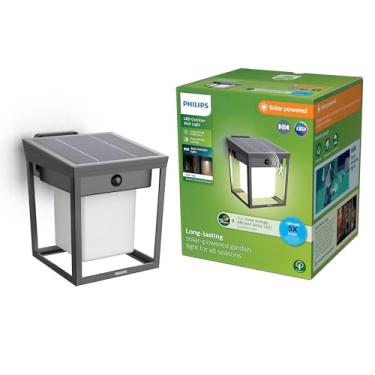Imagem de Philips Solar LED Lanterna de parede ultra eficiente - Blaise, anoitecer ao amanhecer, automaticamente conectável, luz do dia e sensor de movimento, luz branca brilhante 3000K, IP44, antracite